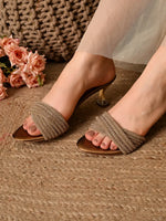 Load image into Gallery viewer, Heleey Twinkle Bronze Beaded Flat Slides