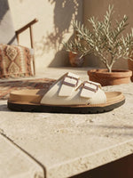 Load image into Gallery viewer, Heleey Ivory Grace Double-Buckle Comfort Slides