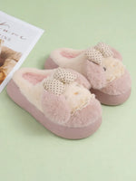 Load image into Gallery viewer, Heleey Blush Bow Bunny Slippers