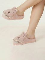 Load image into Gallery viewer, Heleey Blush Bunny Lace Slippers