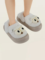 Load image into Gallery viewer, Heleey Frosty Goofy Eyes Plush Slippers