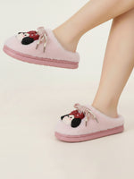 Load image into Gallery viewer, Heleey Blush Pink Bow Plush Comfort Slippers