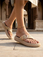 Load image into Gallery viewer, Heleey Golden Glow Comfort Flip-Flops