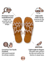 Load image into Gallery viewer, Heleey Crystal Vine Flat Sandals