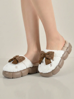 Load image into Gallery viewer, Heleey Fluffy Cloud Bow Slippers