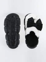 Load image into Gallery viewer, Heleey Classic Black & White Cloud Bow Slippers