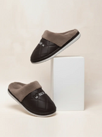 Load image into Gallery viewer, Heleey Chocolate Quilted Fur-Lined Slippers