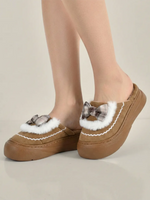 Load image into Gallery viewer, Heleey Cozy Bow Knit Winter Slippers