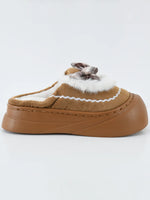 Load image into Gallery viewer, Heleey Cozy Bow Knit Winter Slippers