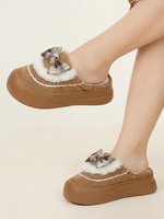 Load image into Gallery viewer, Heleey Cozy Bow Knit Winter Slippers