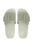 Load image into Gallery viewer, Heleey Green Textured Rubber Sliders With Buckle