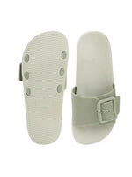 Load image into Gallery viewer, Heleey Green Textured Rubber Sliders With Buckle
