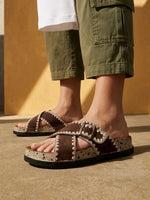 Load image into Gallery viewer, Heleey Rustic Cross Comfort Slides