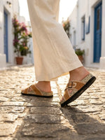Load image into Gallery viewer, Heleey Sandstone Stitch Comfort Slides
