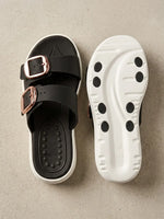 Load image into Gallery viewer, Heleey Midnight Luxe Buckle Slides
