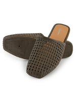 Load image into Gallery viewer, Heleey Olive Weave Comfort Mules