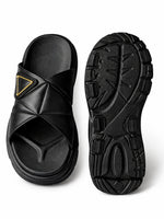 Load image into Gallery viewer, Noir Luxe Cross Slides