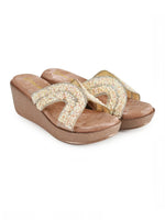 Load image into Gallery viewer, Fancy Upper Beaded Wedge Sandals