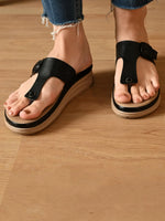 Load image into Gallery viewer, Slip-On Platform Sandals with Toe Loop