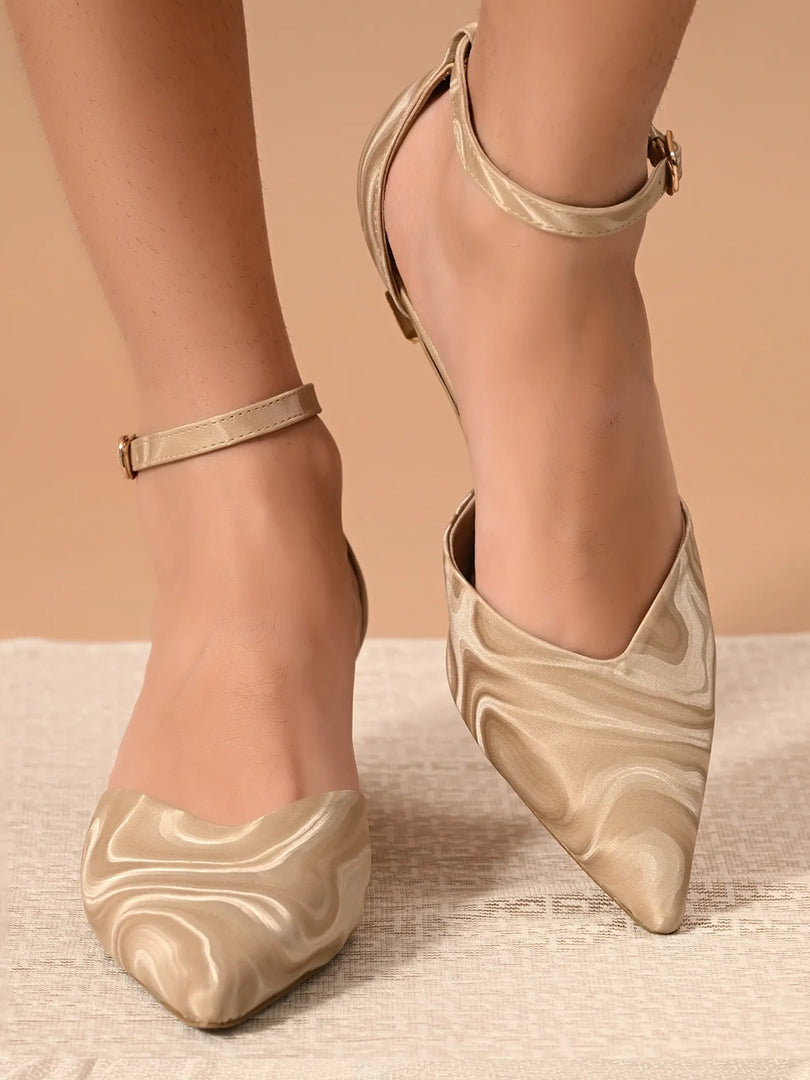 Heleey Elegant Beige Slim Heels