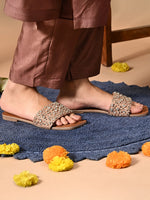 Load image into Gallery viewer, Heleey Elegant Rose Gold Embellished Flats