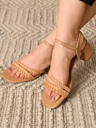 Heleey Everyday Style Comfort Tan Heels