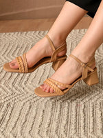 Load image into Gallery viewer, Heleey Everyday Style Comfort Tan Heels