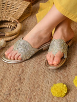 Load image into Gallery viewer, Heleey Elegant Shine Golden Toe Flats