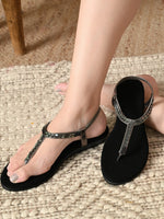 Load image into Gallery viewer, Heleey Elegant Black Shiny Strap Flats