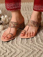 Load image into Gallery viewer, Heleey Kolhapuri Bloom Embroidered Sandals