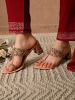 Load image into Gallery viewer, Heleey Kolhapuri Bloom Embroidered Sandals