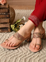 Load image into Gallery viewer, Heleey Kolhapuri Bloom Embroidered Sandals
