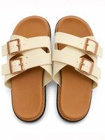 Load image into Gallery viewer, Heleey Ivory Grace Double-Buckle Comfort Slides