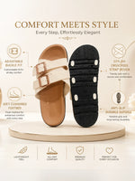 Load image into Gallery viewer, Heleey Ivory Grace Double-Buckle Comfort Slides
