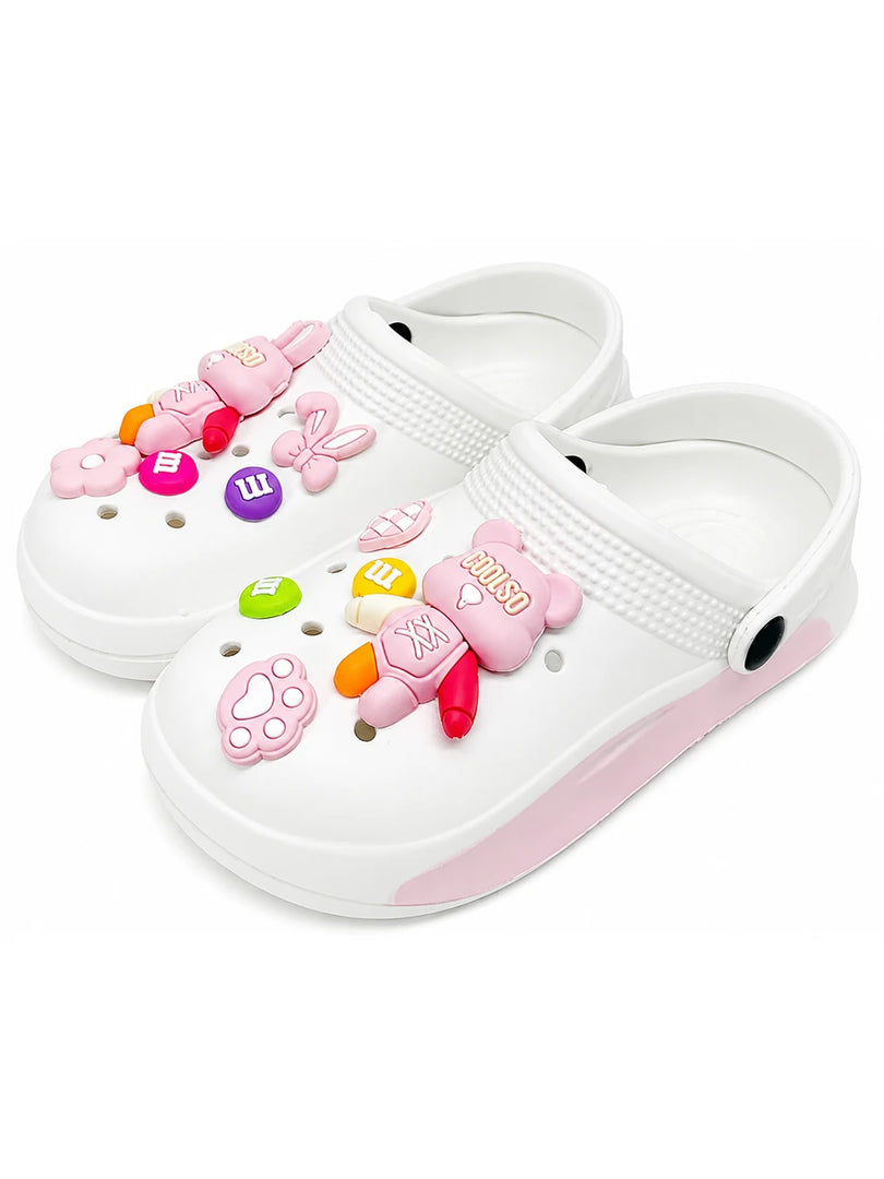 Heleey Blossom Bunny Kids Clogs
