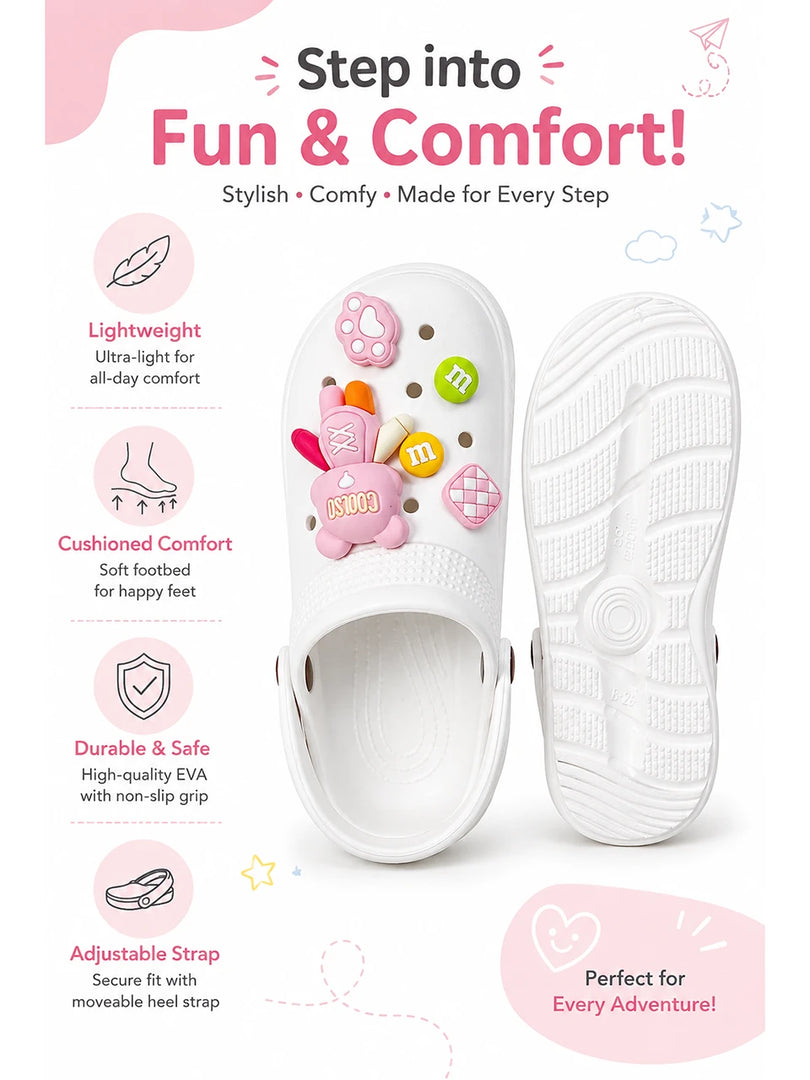 Heleey Blossom Bunny Kids Clogs