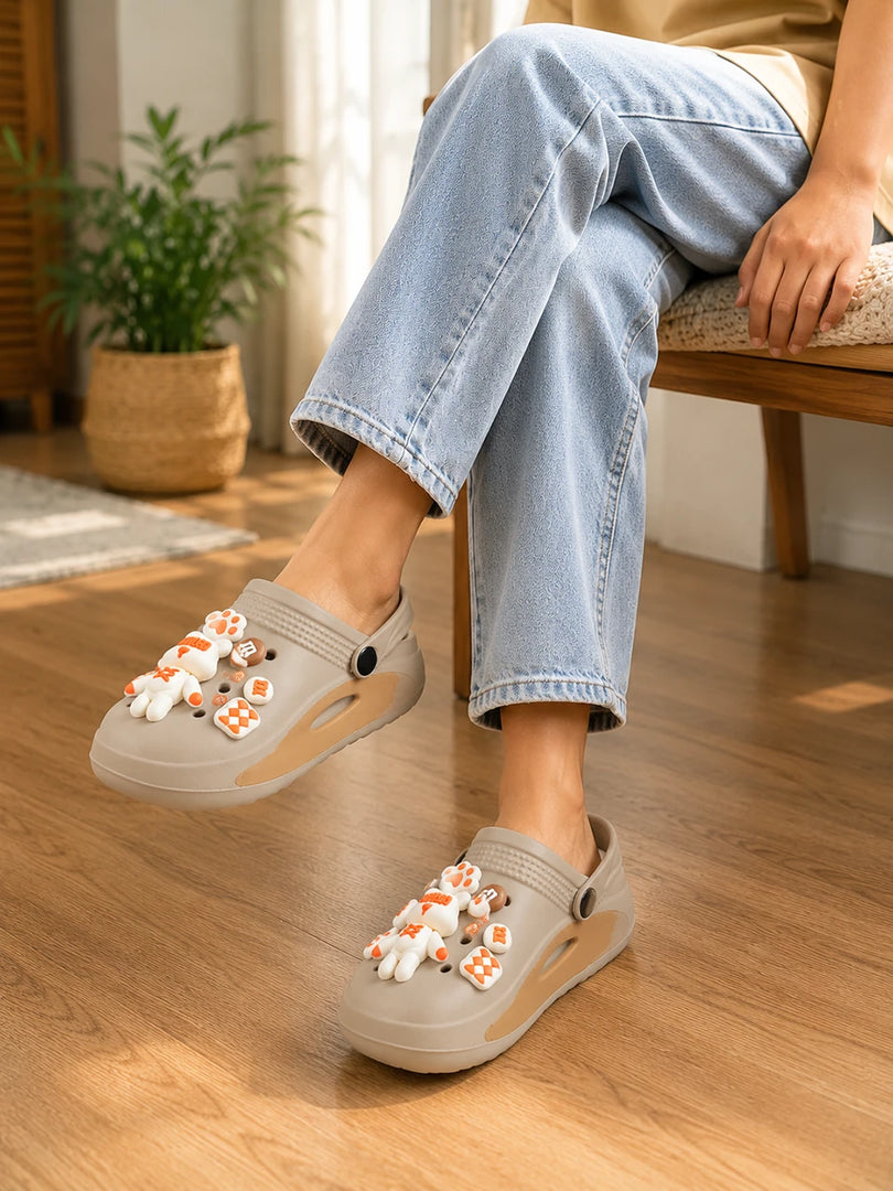 Heleey Creamy Cuddle Kids Clogs