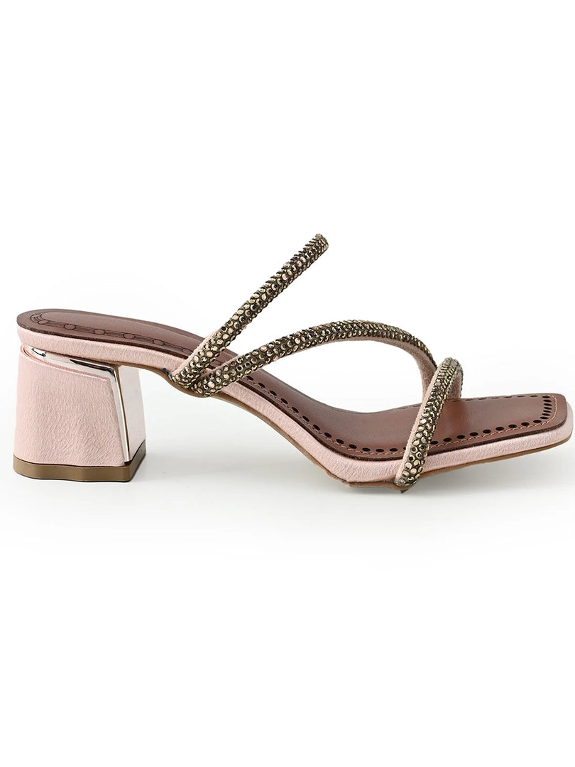 Faeezah Elegant Cream Block Heels