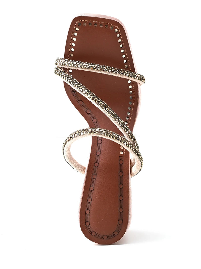 Faeezah Elegant Cream Block Heels