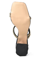 Load image into Gallery viewer, Heleey Sparkling Black Block Heels