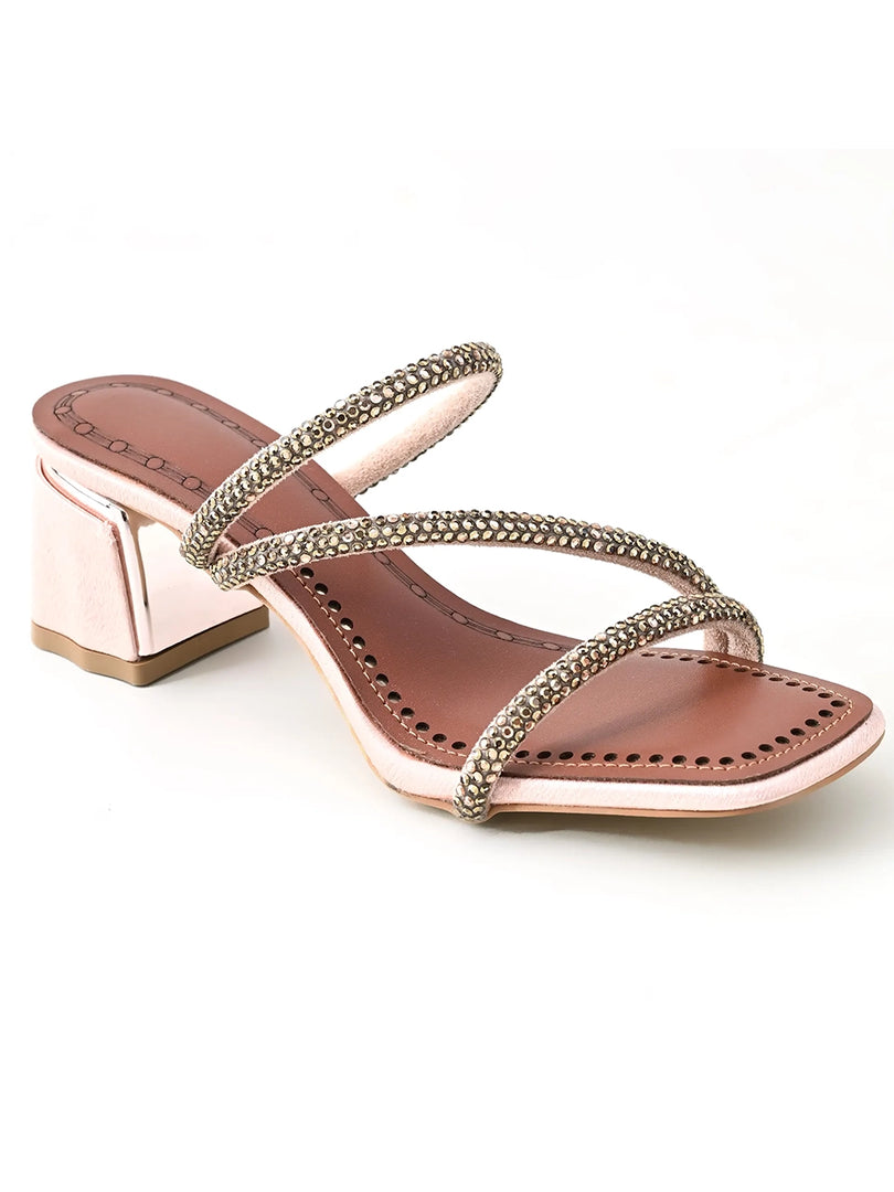 Faeezah Elegant Cream Block Heels
