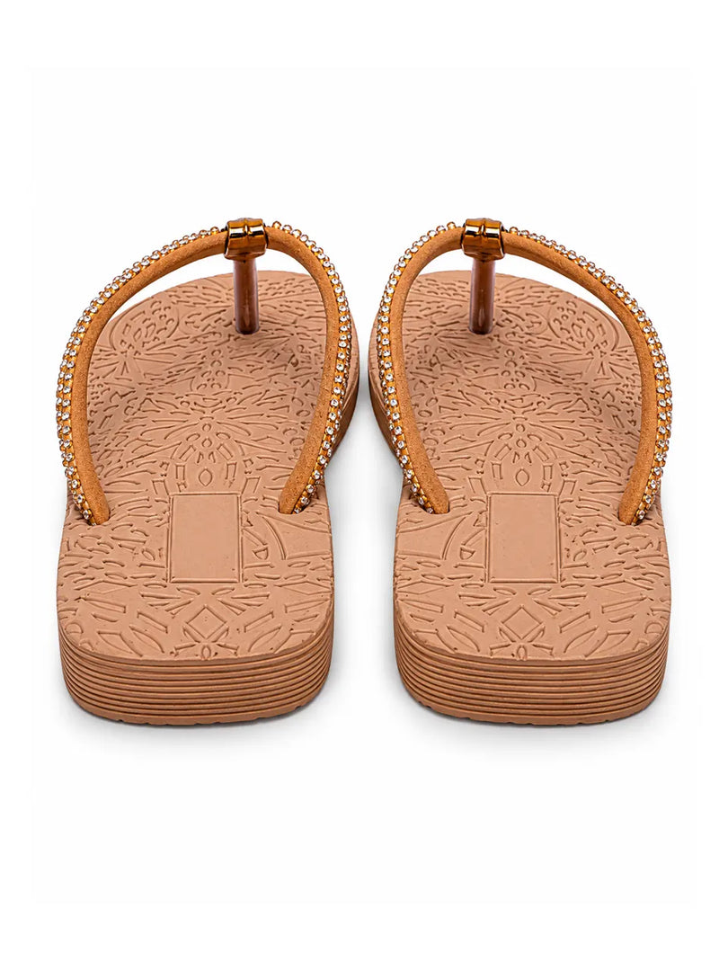 Heleey Golden Glow Comfort Flip Flops