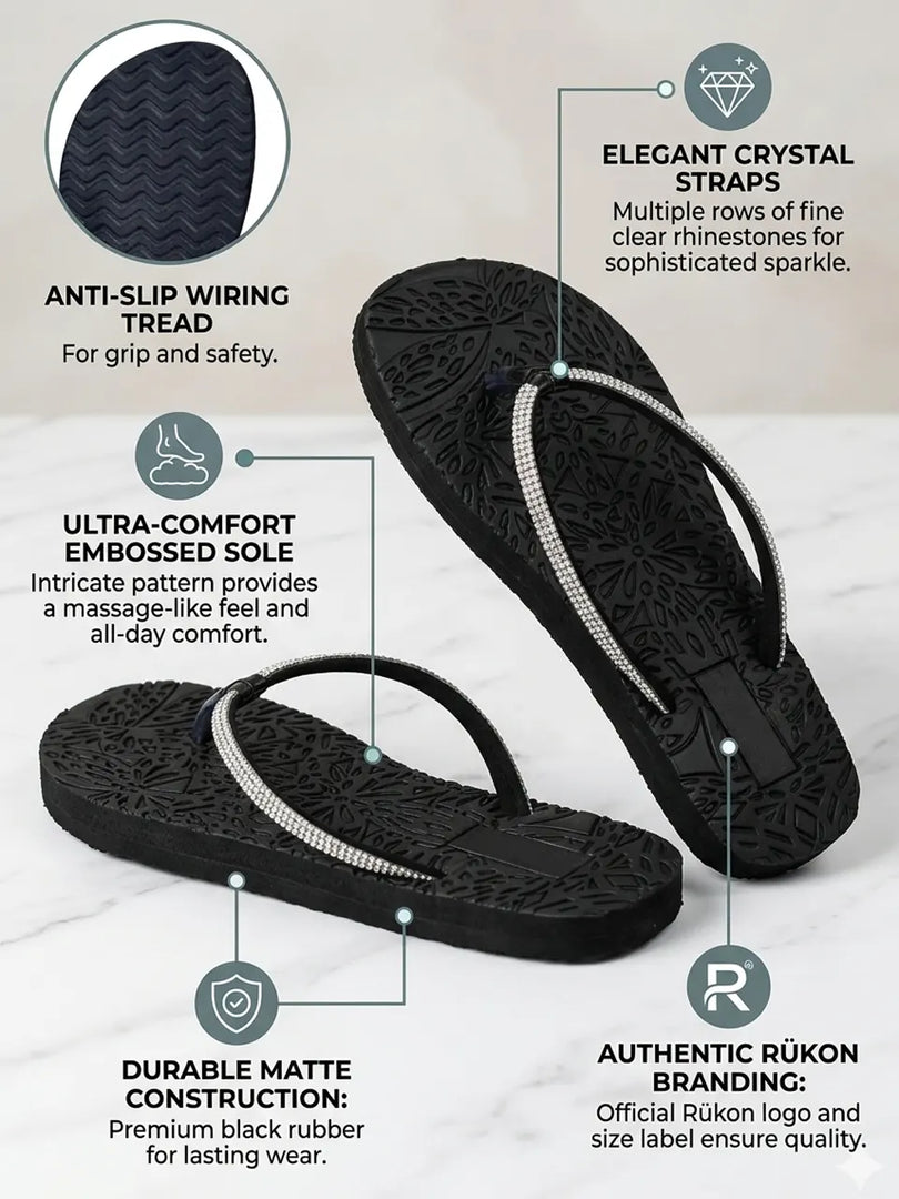 Heleey Midnight Spark Flip Flops