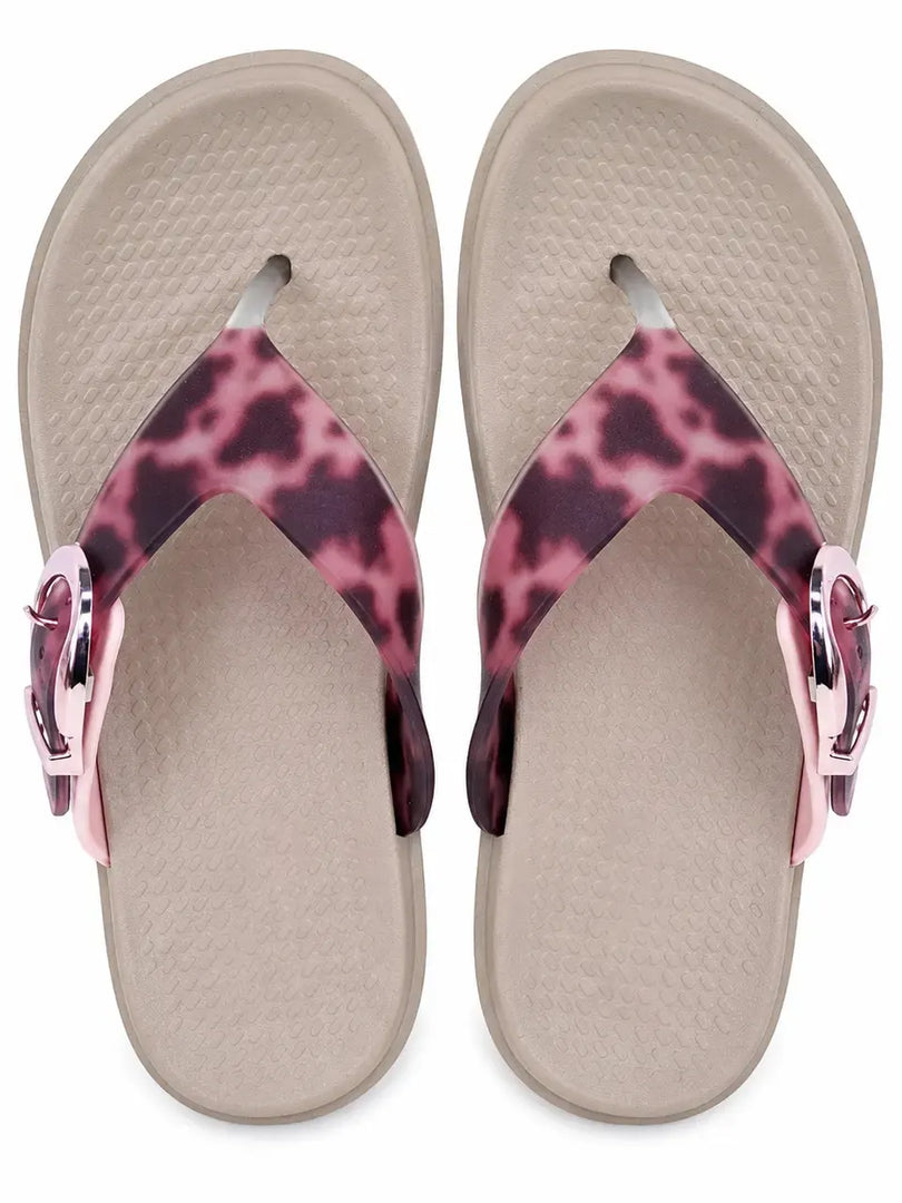 Heleey Blush Wild Buckle Flip Flops