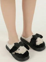 Load image into Gallery viewer, Heleey Midnight Lace Bow Slippers