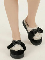 Load image into Gallery viewer, Heleey Midnight Lace Bow Slippers