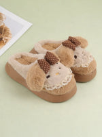 Load image into Gallery viewer, Heleey Cocoa Lace Puppy Slippers