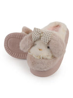 Load image into Gallery viewer, Heleey Blush Bow Bunny Slippers