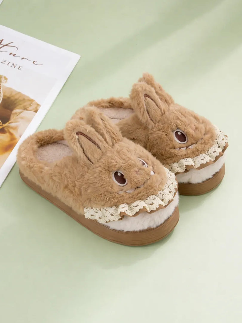 Heleey Caramel Bunny Cozy Slippers