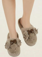 Load image into Gallery viewer, Heleey Mocha Bunny Cozy Slides